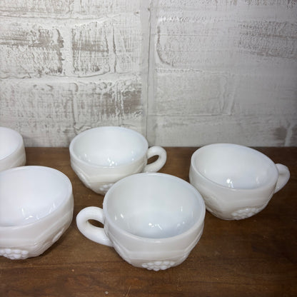Vintage Milk Glass Grape Tea Cup/ Mugs