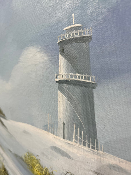 H. Wood Original Oil Lighthouse Painting