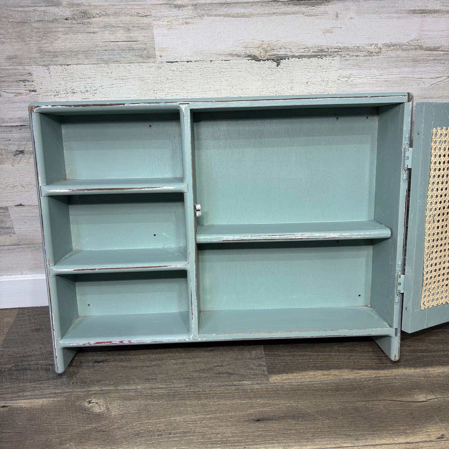 Wall Mounted Wood Storage Cabinet W/ Cane Door