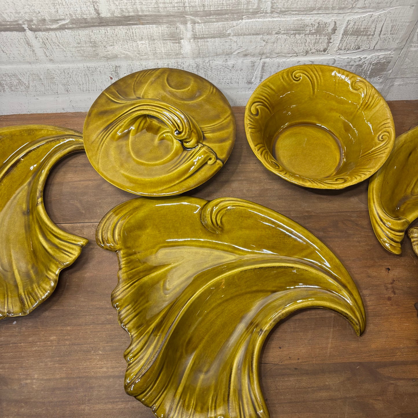 Mid Century Ceramic Thanksgiving Party Tray Set