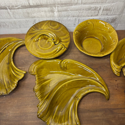 Mid Century Ceramic Thanksgiving Party Tray Set