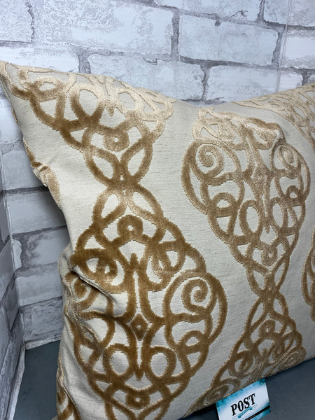 Gold Scroll Decorative Pillow