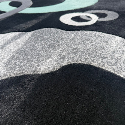 Black & Blue 8x10 Area Rug