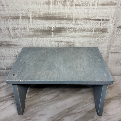 Vintage Primitive Wooden Blue/ Gray Step Stool