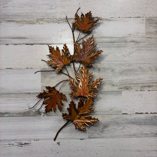 Vintage Copper Patina Metal Leaf Wall Decor