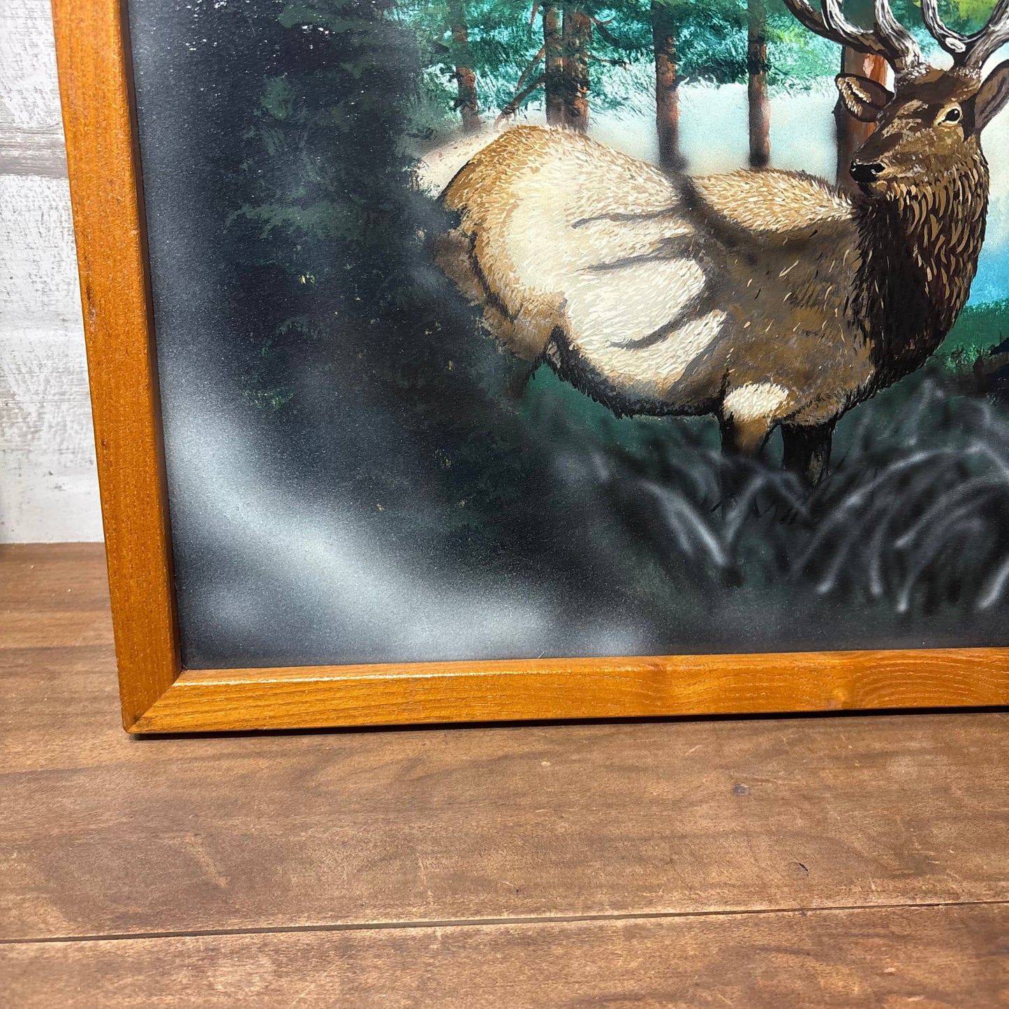Vintage Elk Mountain Lamdscape Framed Art