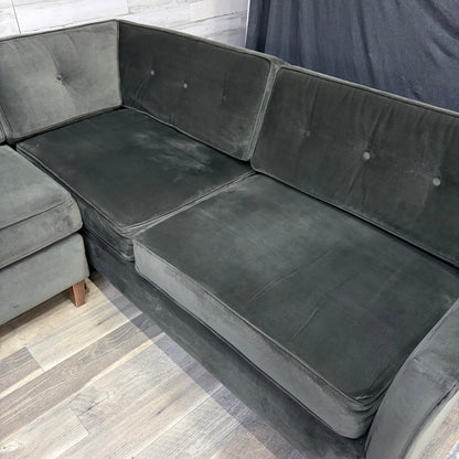Dark Green 2pc Sectional Modern Couch
