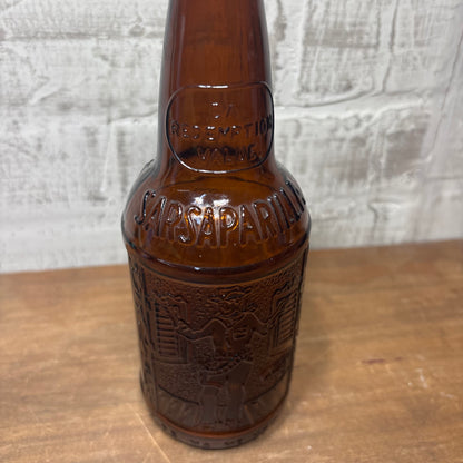 Sioux City Sarsaparilla Amber Glass Bottle *Empty*