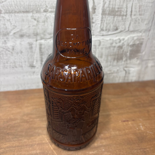 Sioux City Sarsaparilla Amber Glass Bottle *Empty*