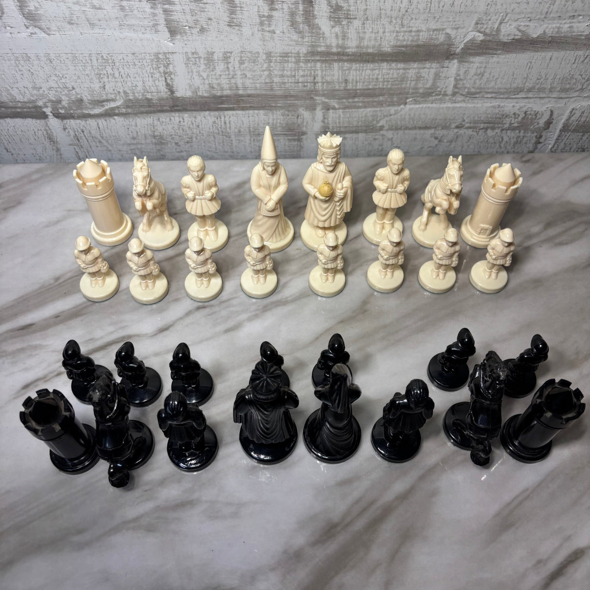 Vintage Historical Chess Set "King Arthur" Chessmen