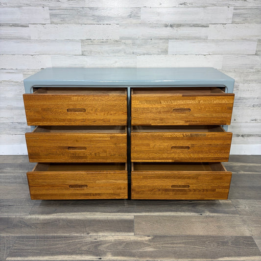 Refinished Oak & Blue Dresser