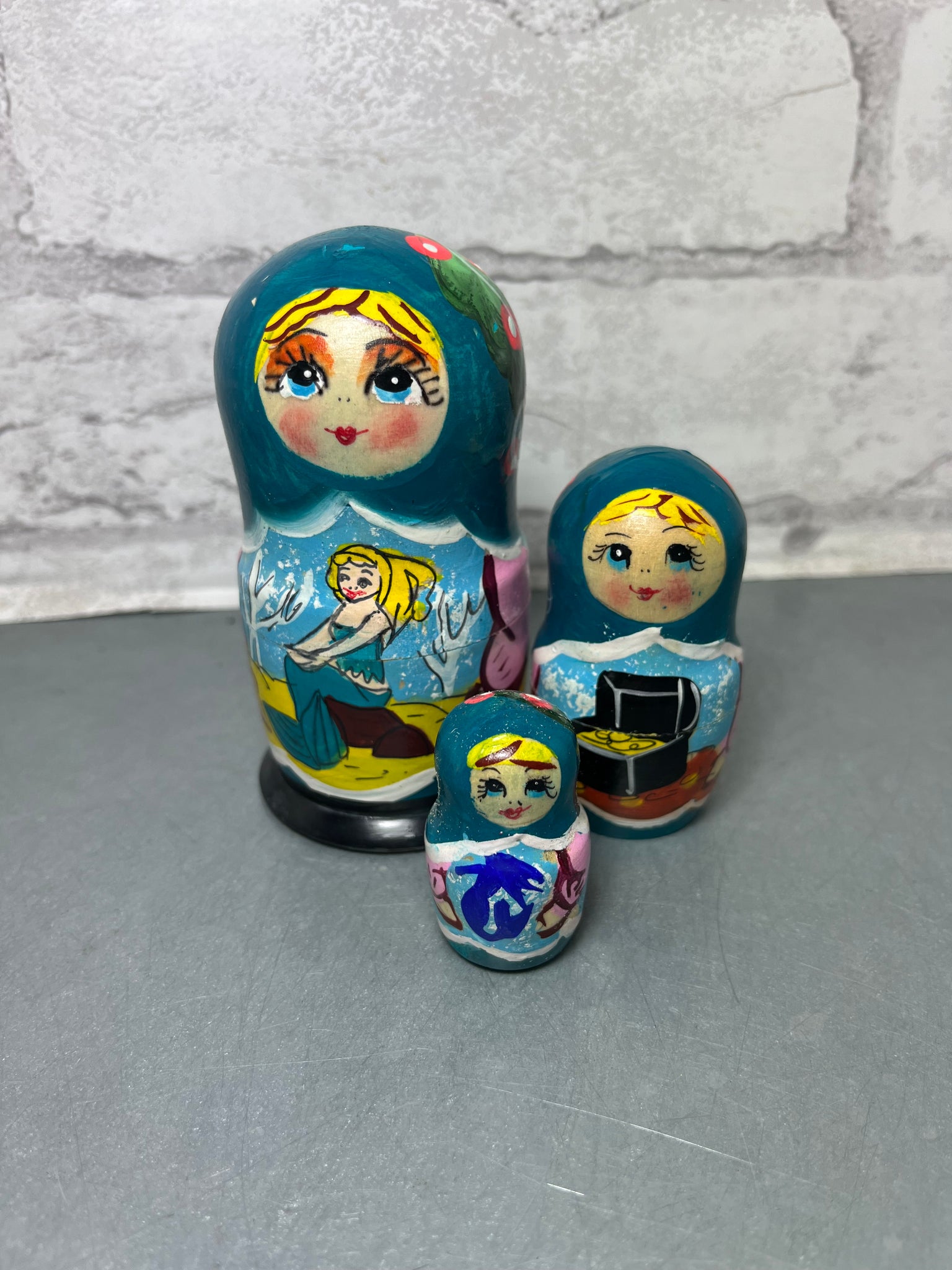 Mermaid Treasure Matreshka Nesting Dolls