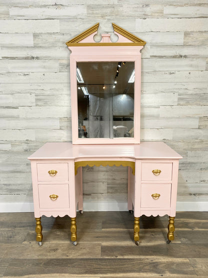 Antique Vanity Set Desk & Mirror
