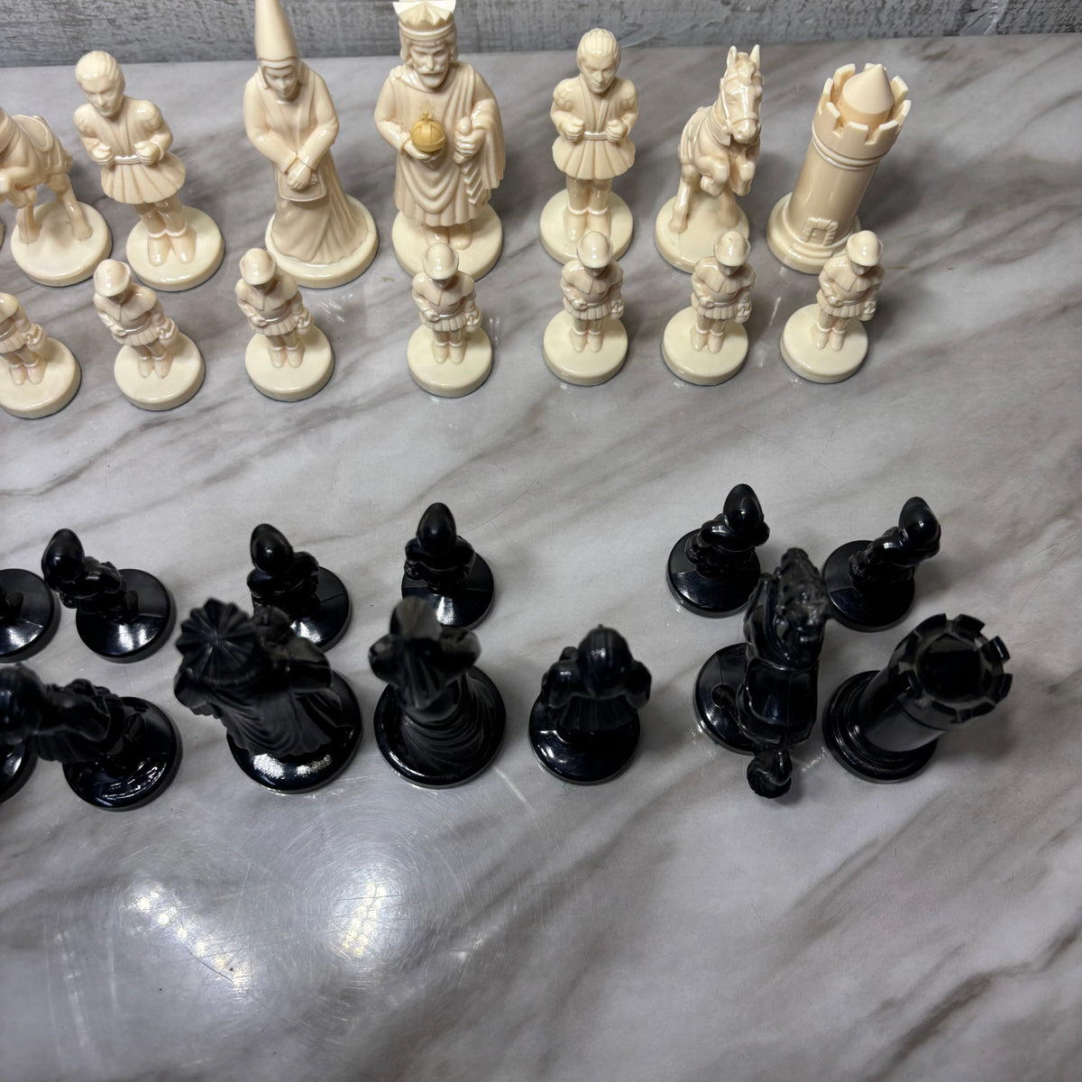 Vintage Historical Chess Set "King Arthur" Chessmen