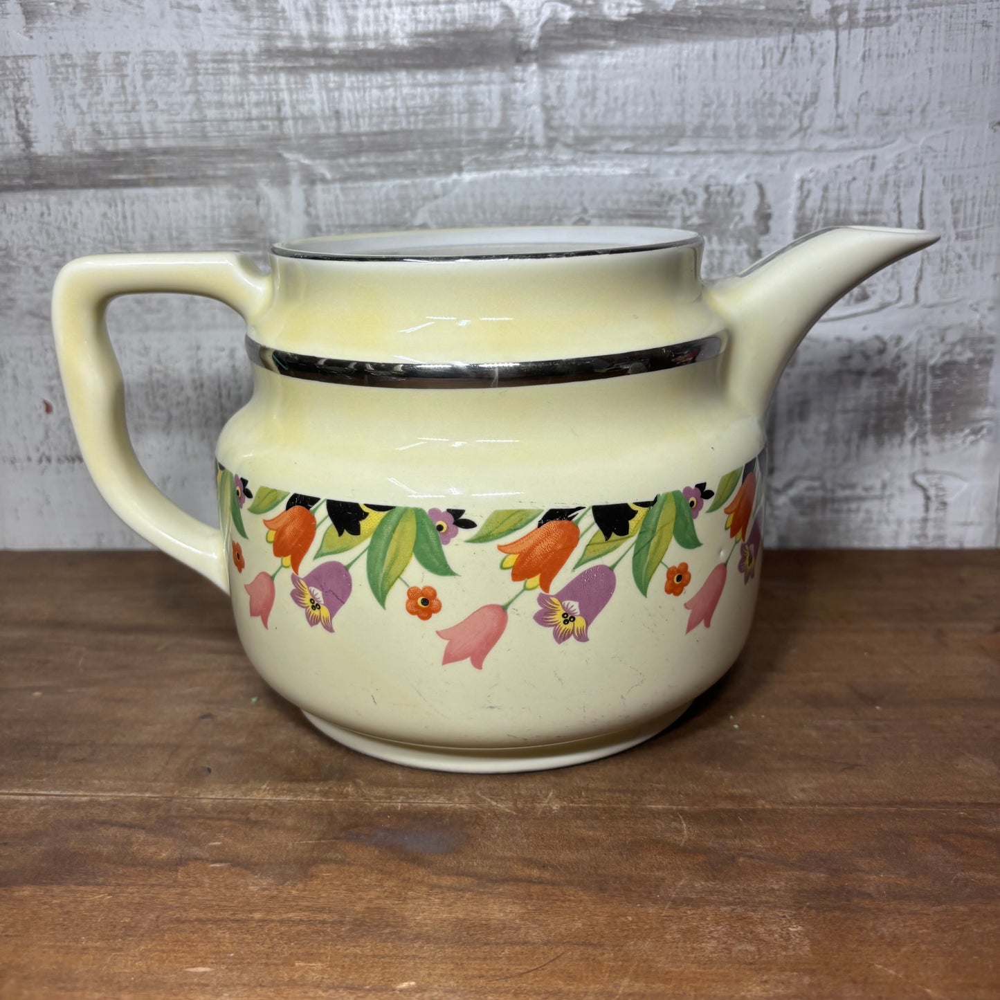 Antique Hall "Crocus" Meltdown Coffee Pot Planter Pot