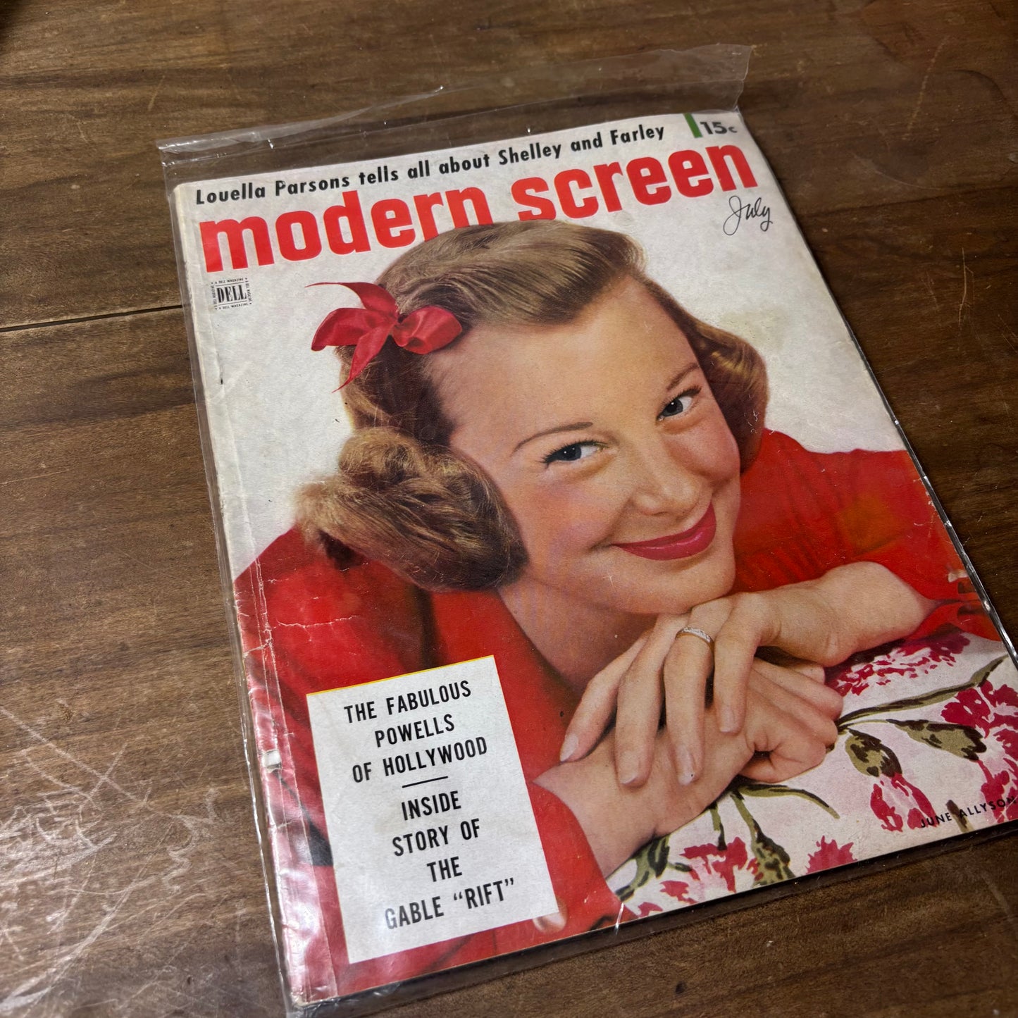 Vintage July 1951 Issue of Modern Screen Magazine June Allyson On Cover