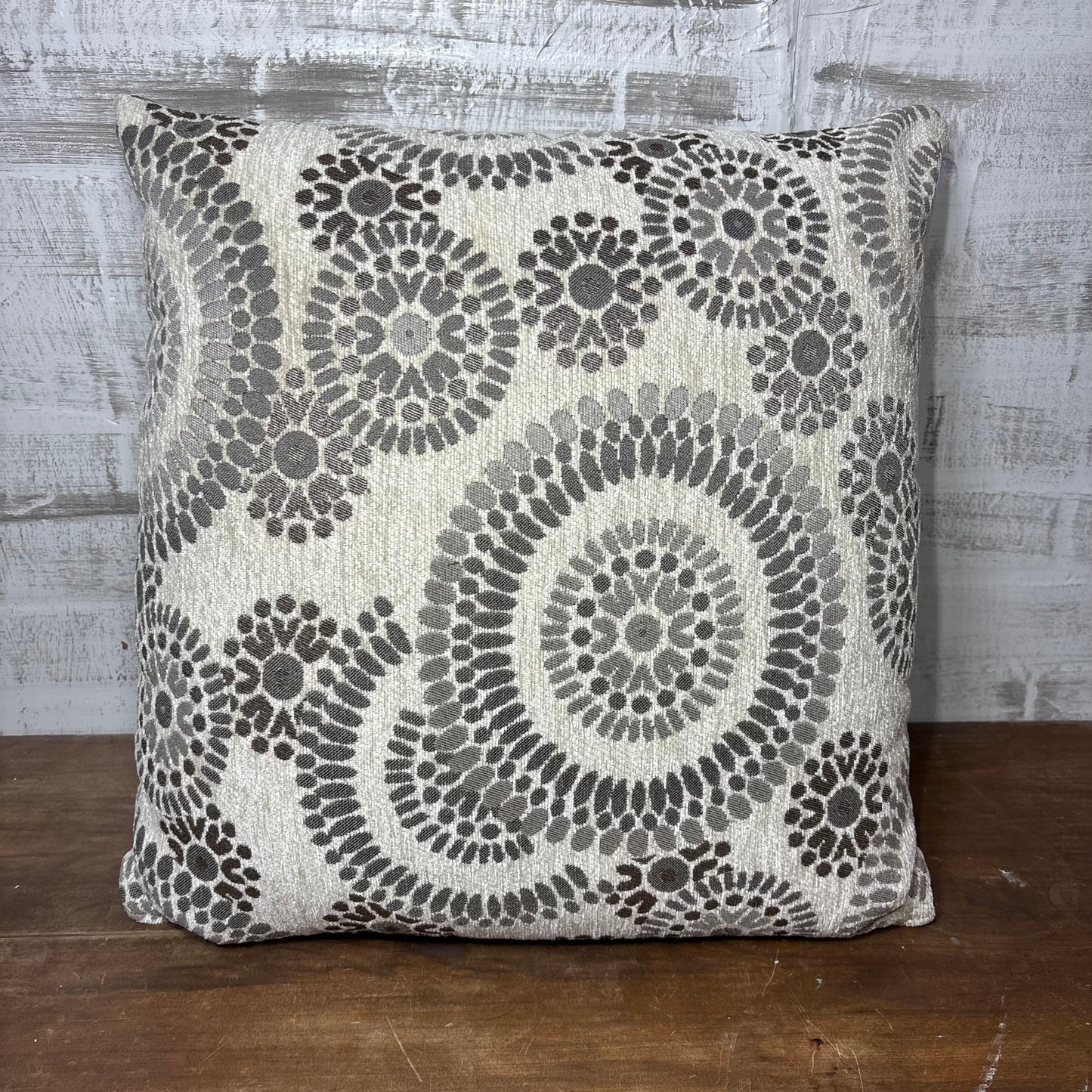 Pinwheel Design Two Tone Gray Pillow