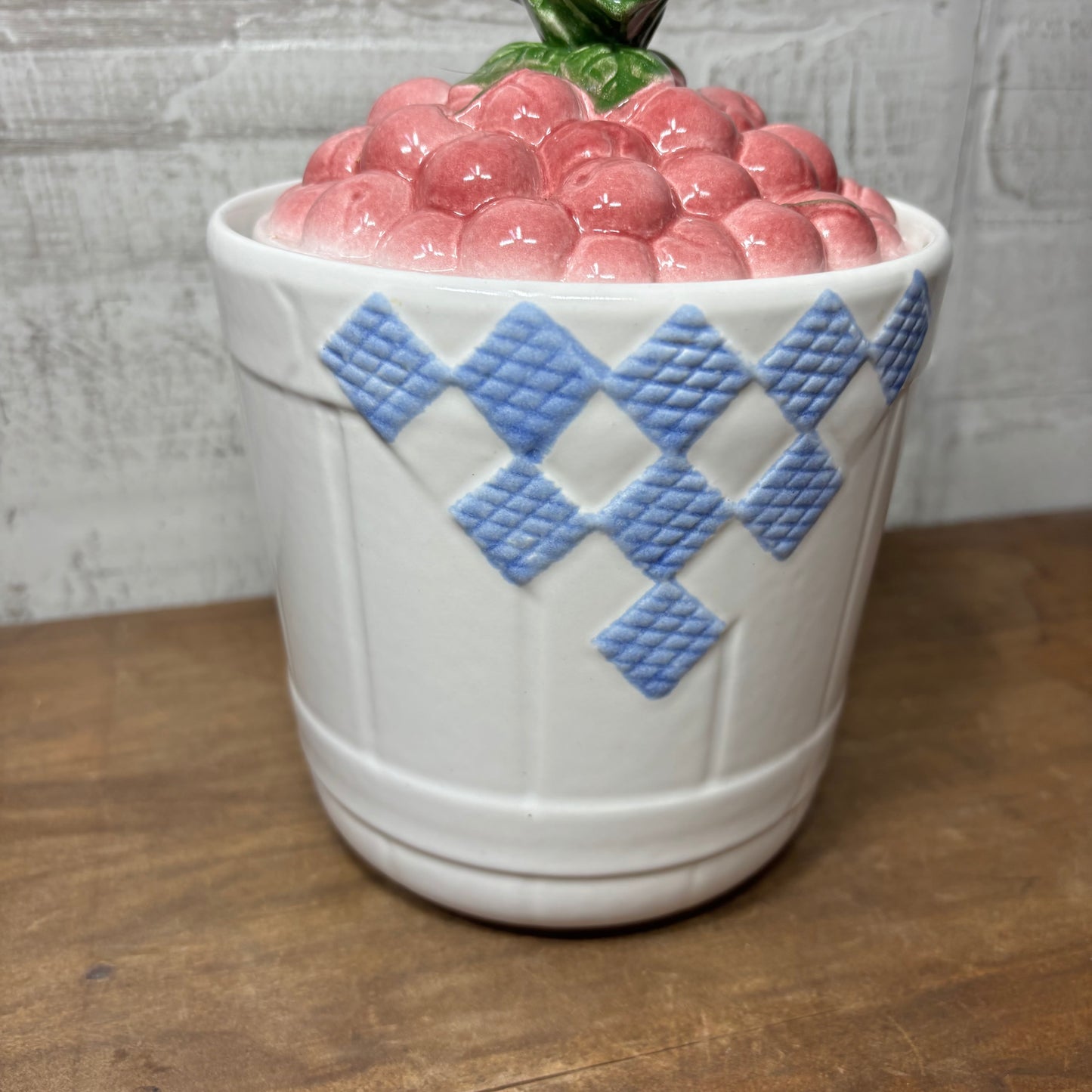 Vintage Treasure Craft Hopscotch Fruit Ceramic Cherry Canister
