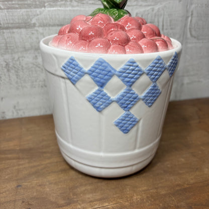 Vintage Treasure Craft Hopscotch Fruit Ceramic Cherry Canister