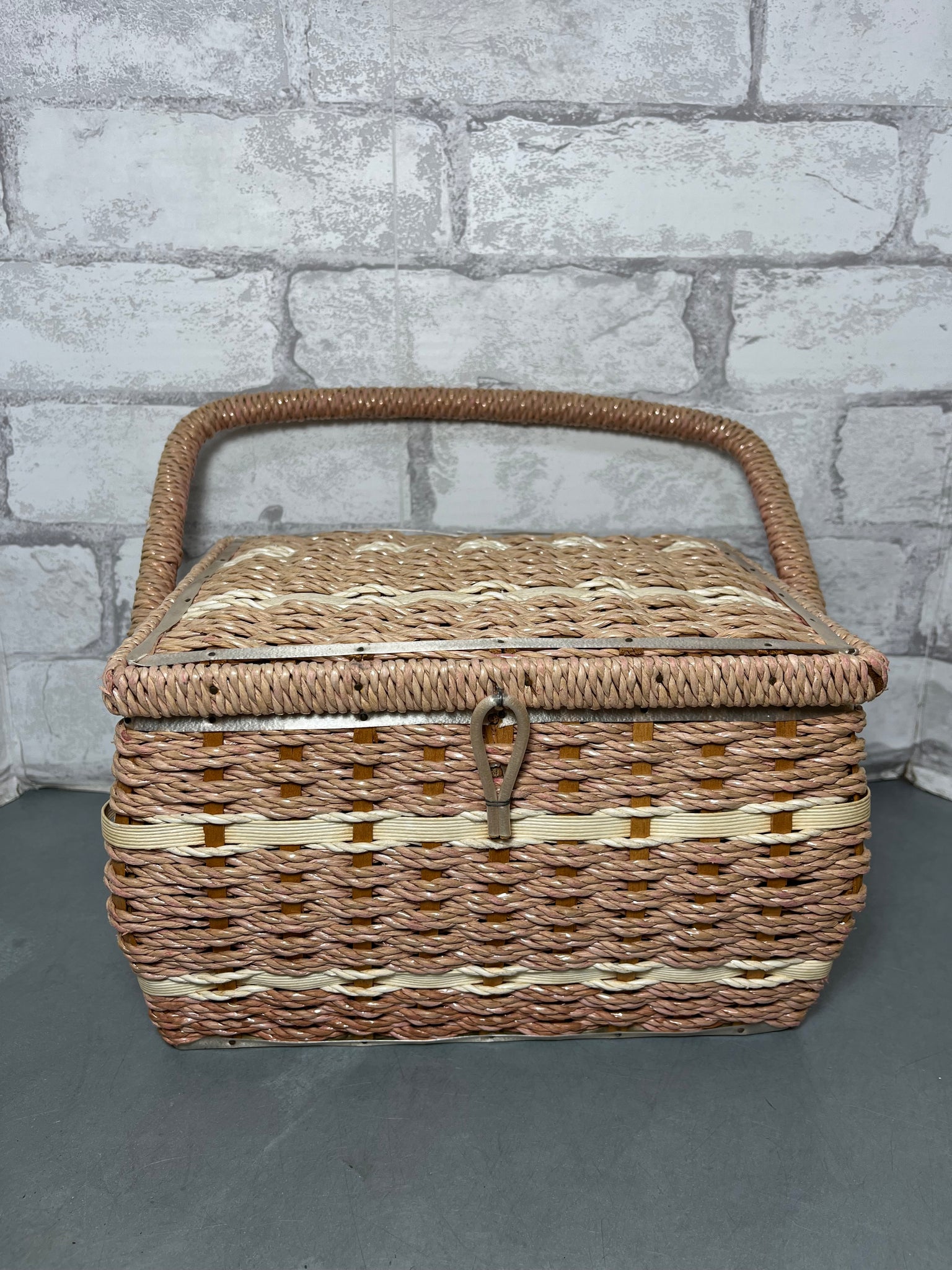 Vintage Wicker Sewing Basket Post Furnishings