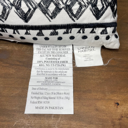 Black & White Geometric Lumbar Pillow