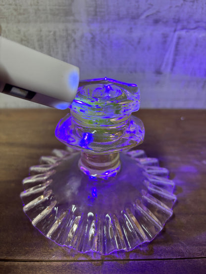 Vintage Pink Depression Glass Candle Stick