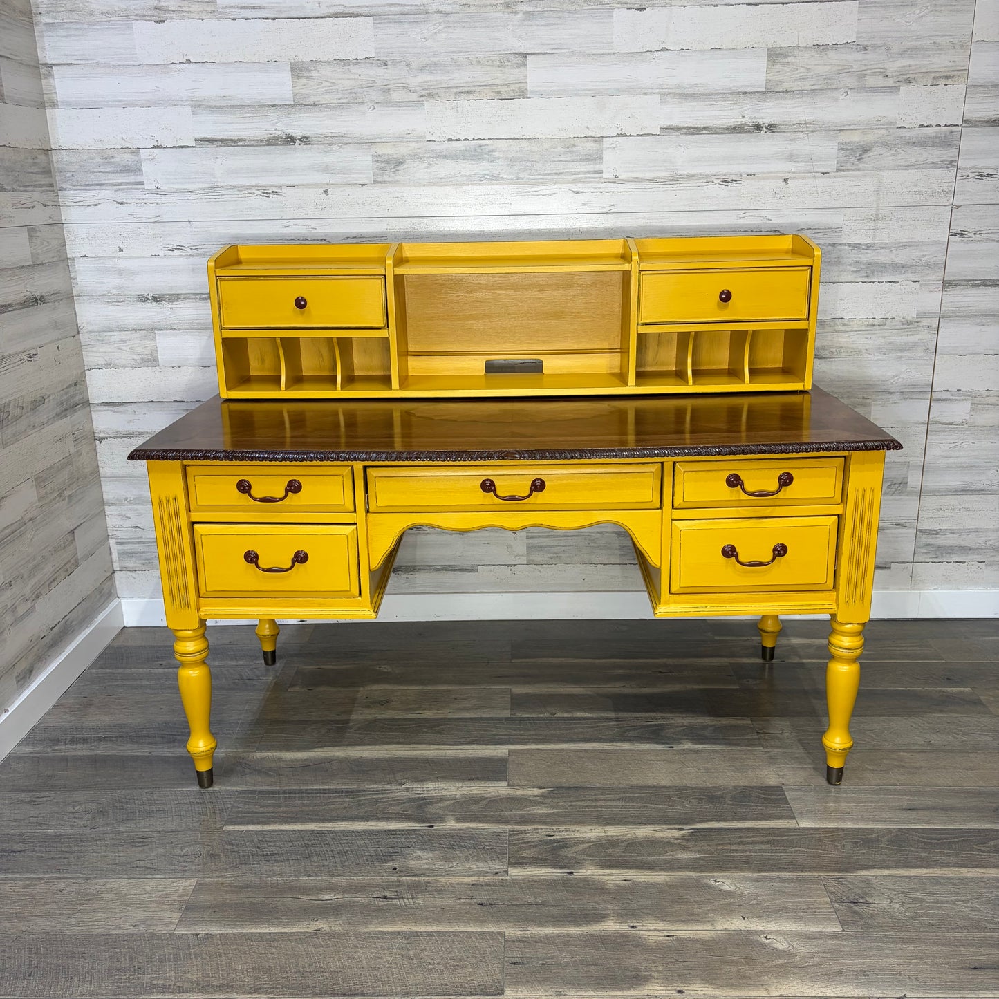 Yellow 2pc Wood Desk