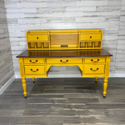 Yellow 2pc Wood Desk