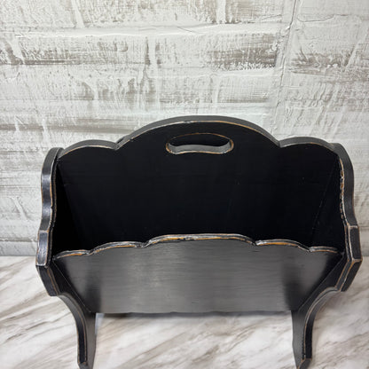Vintage Black Custom Refinished Magazine Holder