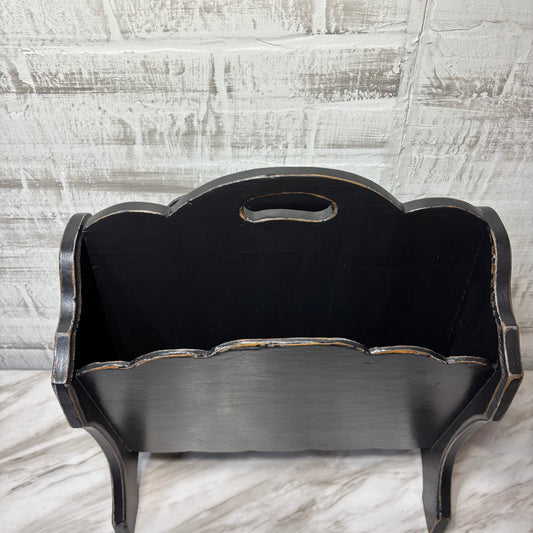 Vintage Black Custom Refinished Magazine Holder