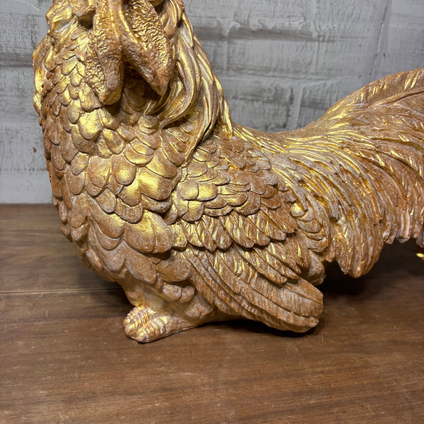 Gold Rooster Statue