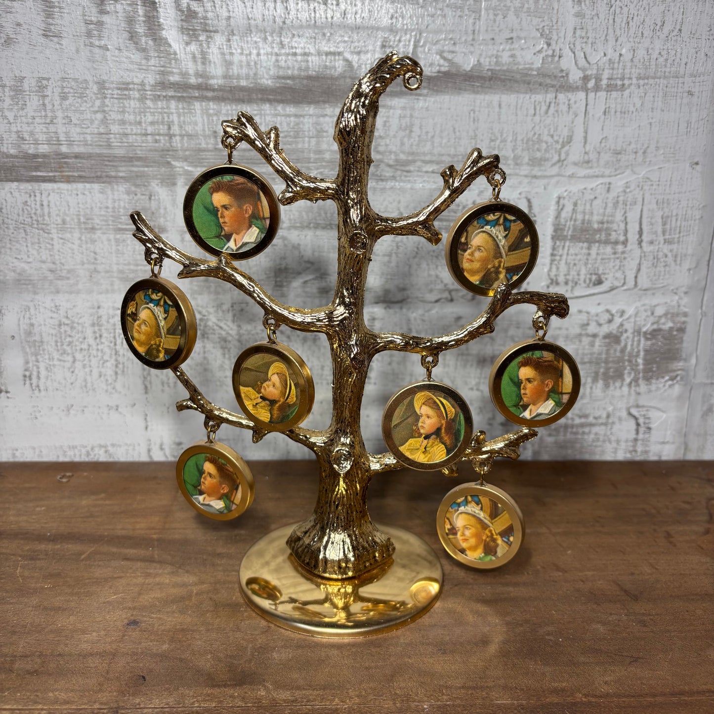 Vintage Brass Photo Tree