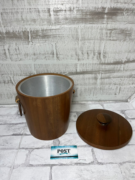 Mid Century Wooden Ice Bucket Made In Japan