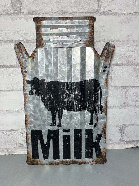 Galvanized Metal “Milk” Sign