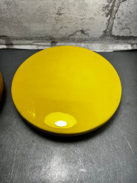 White And Yellow Ceramic Container