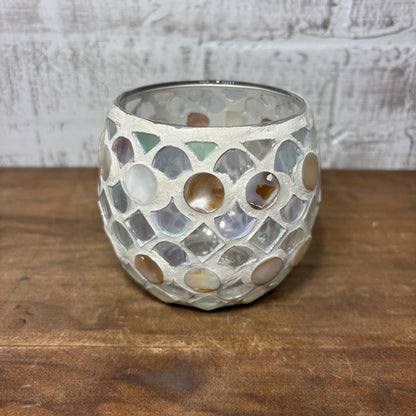 Mosaic-Style Glass Candle Holder