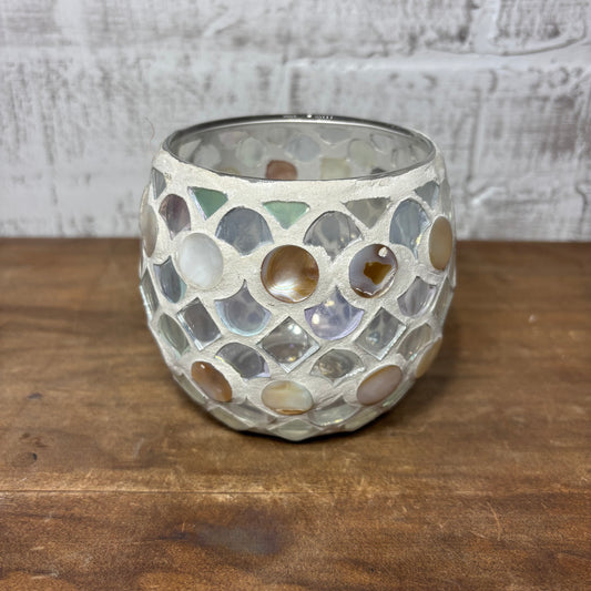 Mosaic-Style Glass Candle Holder