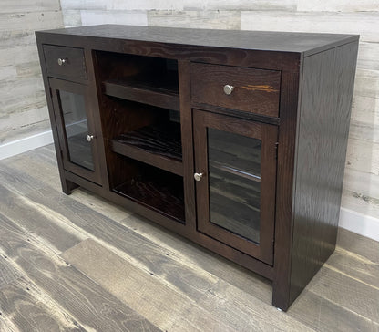 Dark Wood TV Stand Buffet Cabinet
