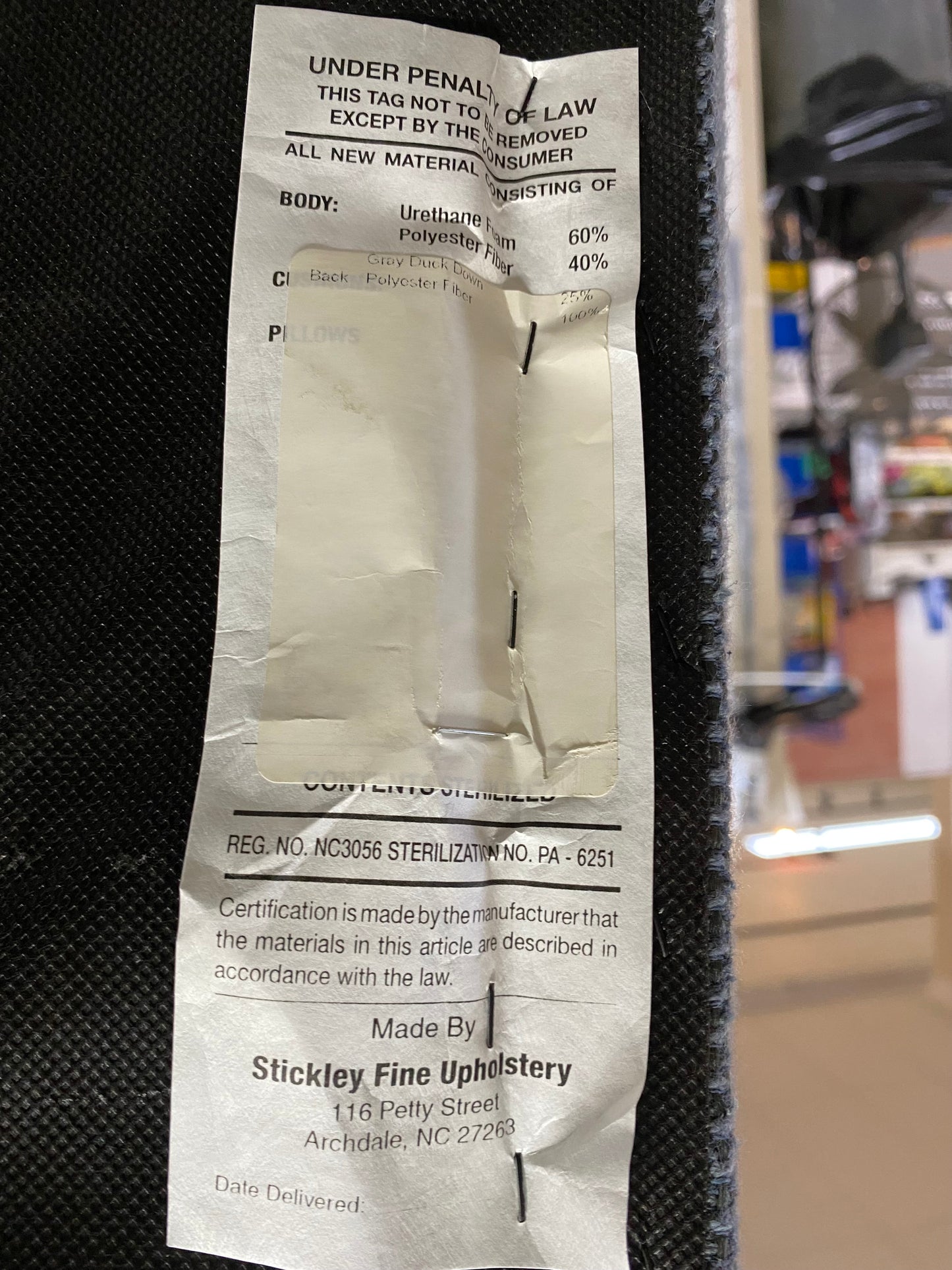 Stickley Gray/Blue Sofa Couch