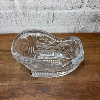 Avon Crystal Glass Sleigh Centerpiece