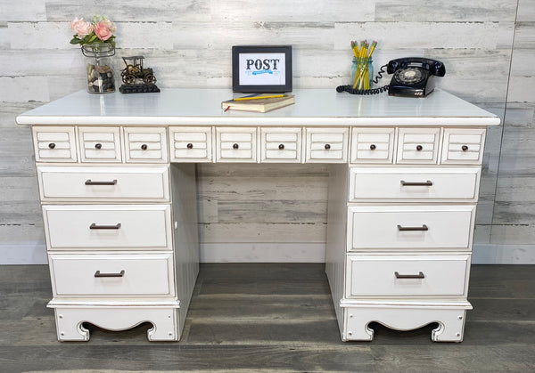 Large White Farmhouse Desk