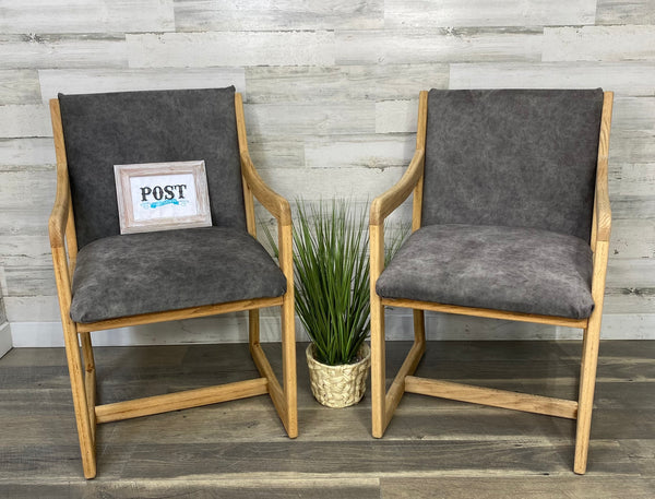 Set Of 2 Gray Accent Chairs