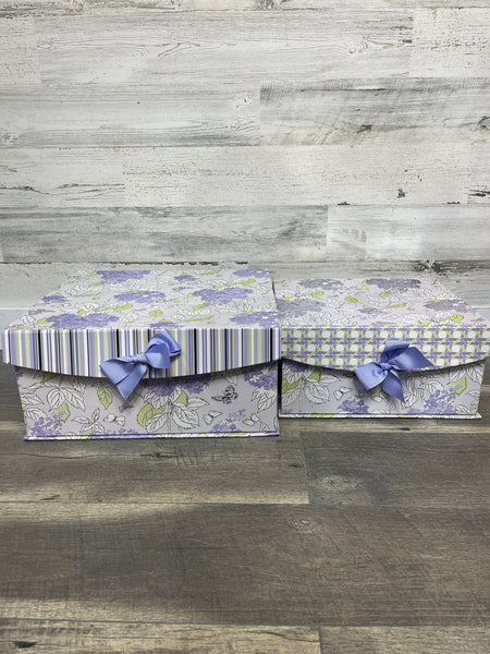 Purple Floral Gift Box Set Of 2