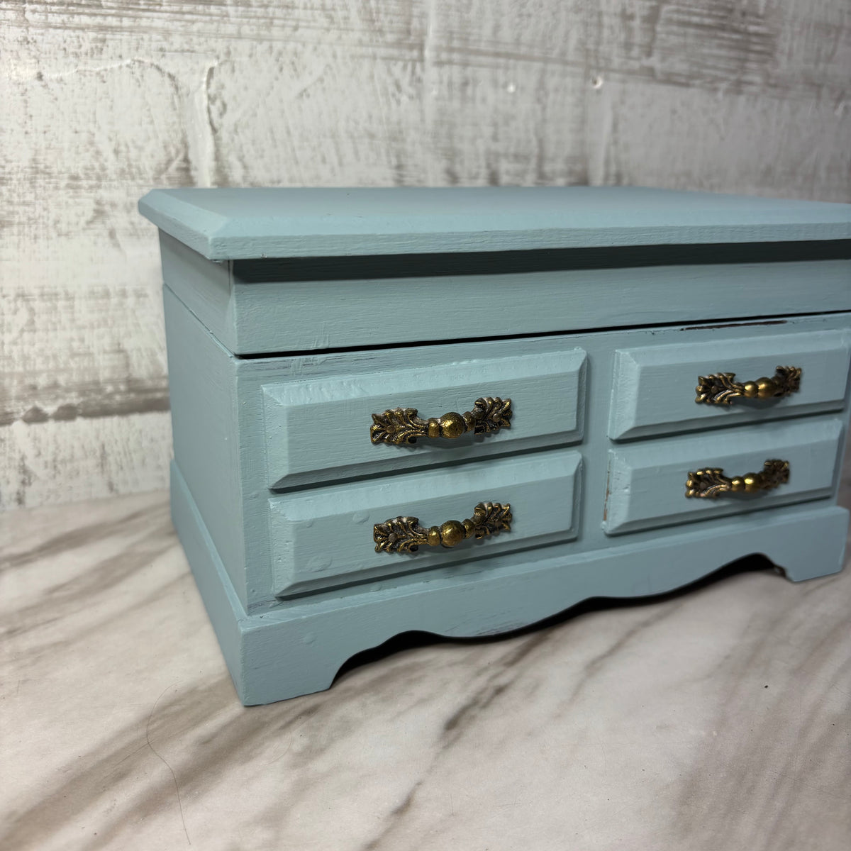 Vintage Wooden Musical Jewelry Box