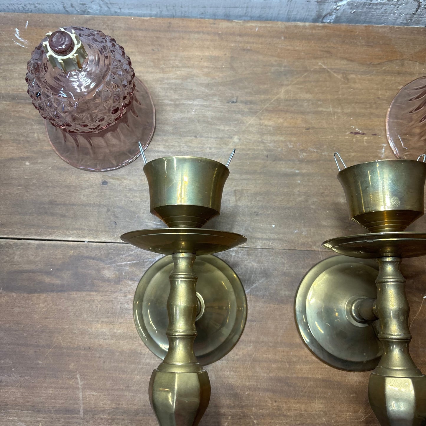 Blush & Brass Wall Sconce Set Of Two