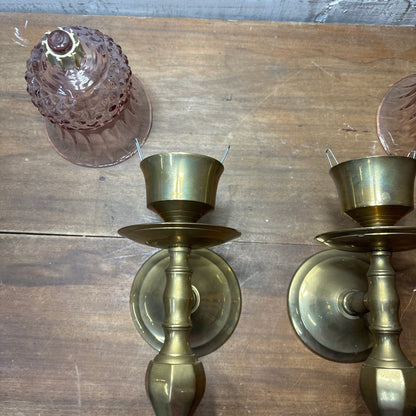Blush & Brass Wall Sconce Set Of Two
