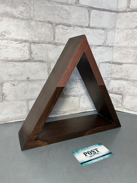 Wood Triangle Wall Shelf w/ Rose Gold Trim