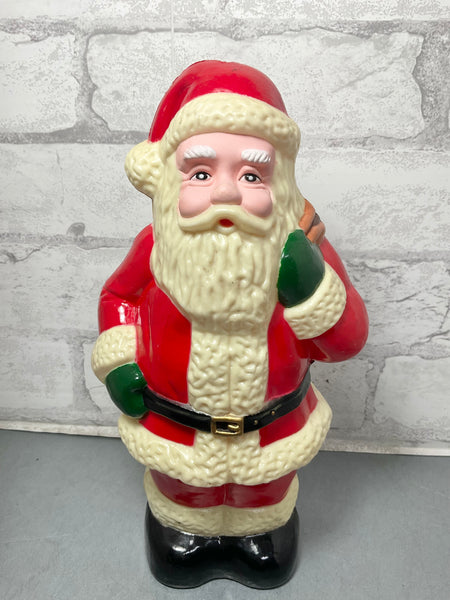 Vintage Christmas Blow Mold Plastic Santa Claus