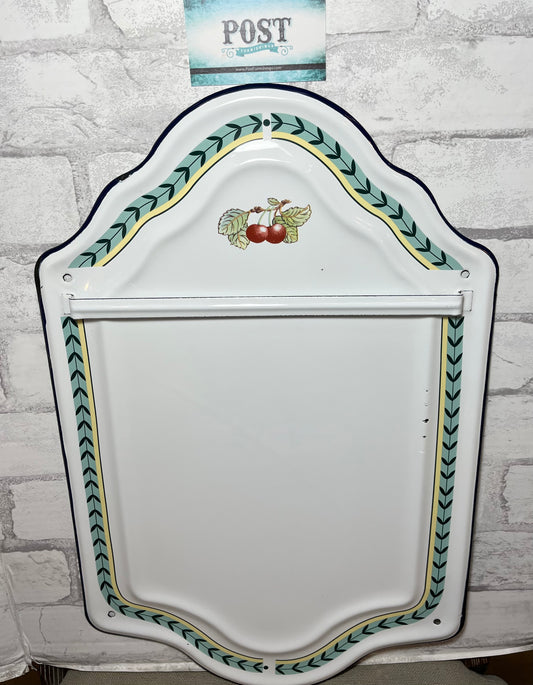 Vintage French Enamelware Ladle Holder Utensil Wall Rack