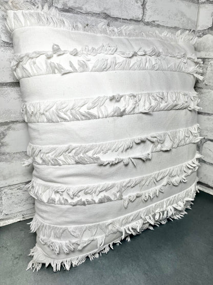 White Fringed Pillow